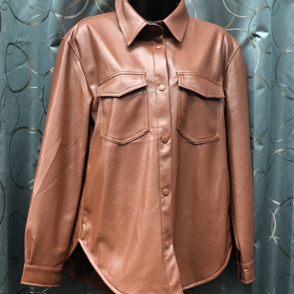 Lucy Leather Button Down Jacket